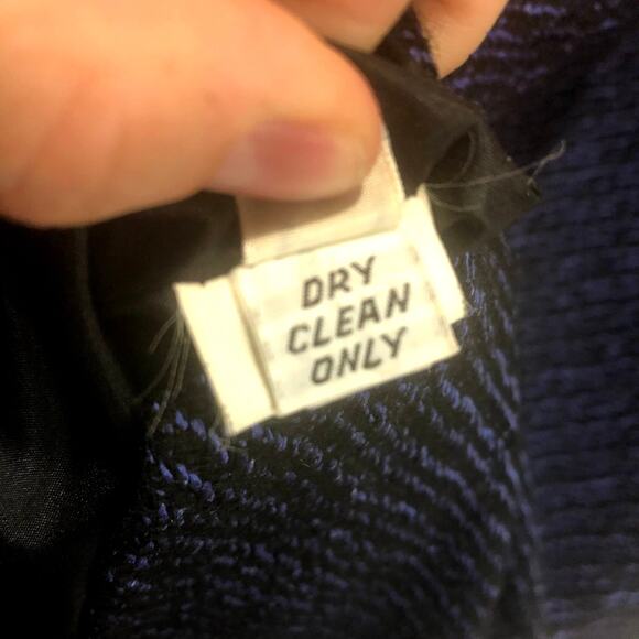 Vintage Dark Blue Shift Style Sweater Dress Large - Picture 6 of 11